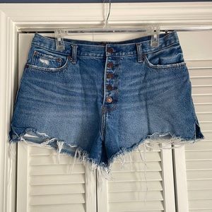 Abercrombie High Rise Distressed Short